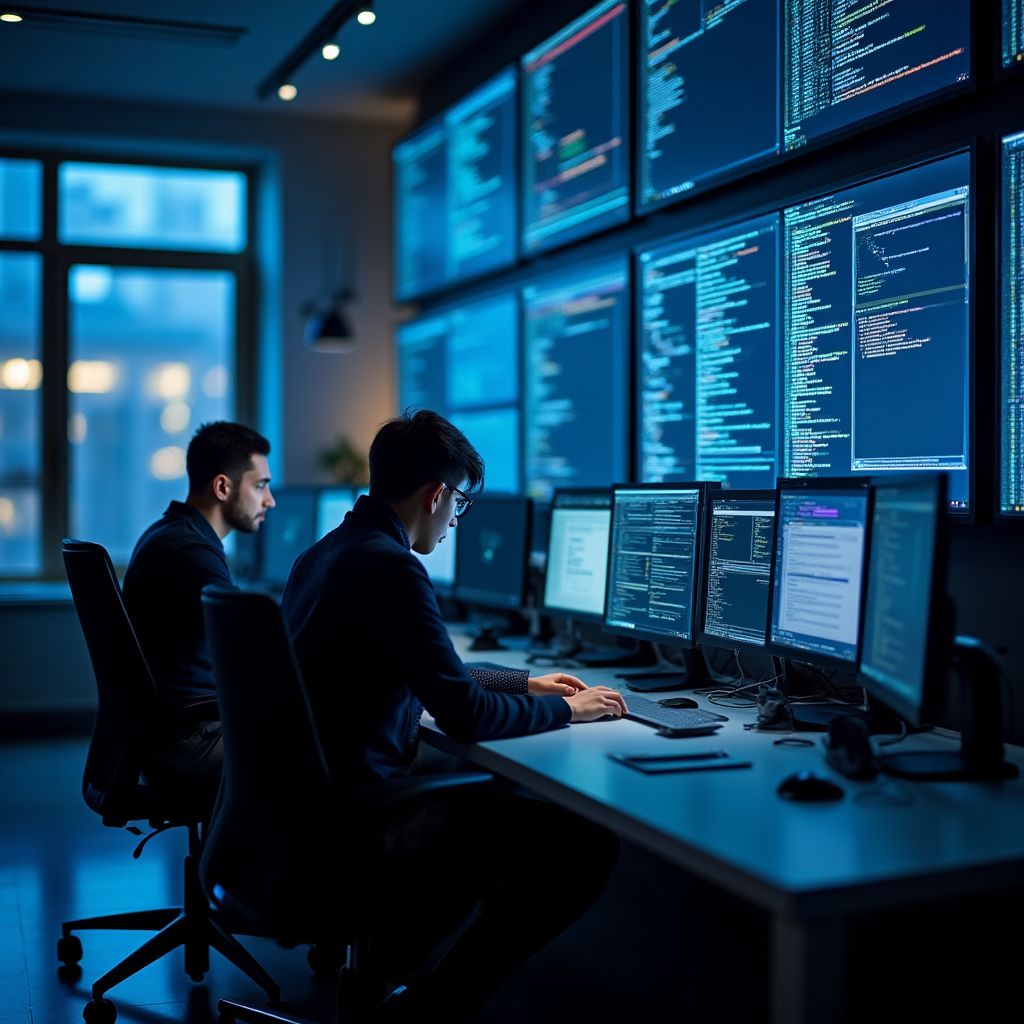 Equipo de desarrollo en acción